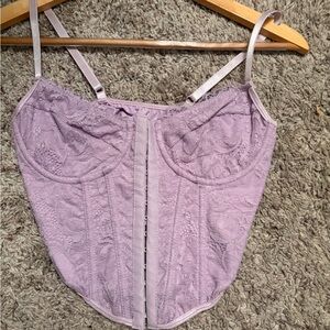 SHEIN Lace Underwire Bustier Top - Lilac
